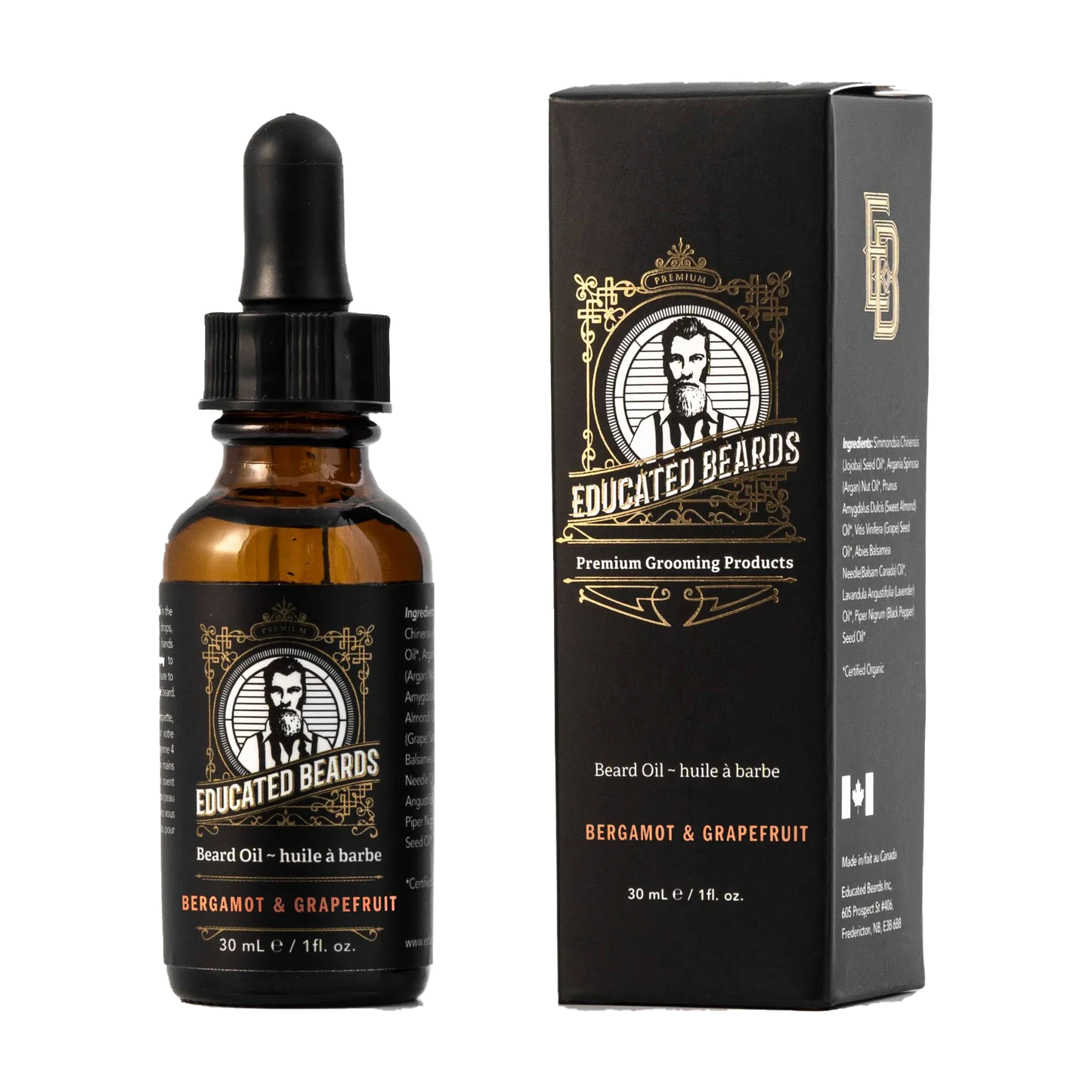 Huile de Barbe Bergamote Pamplemousse de Educated Beards 30ml/1fl.oz