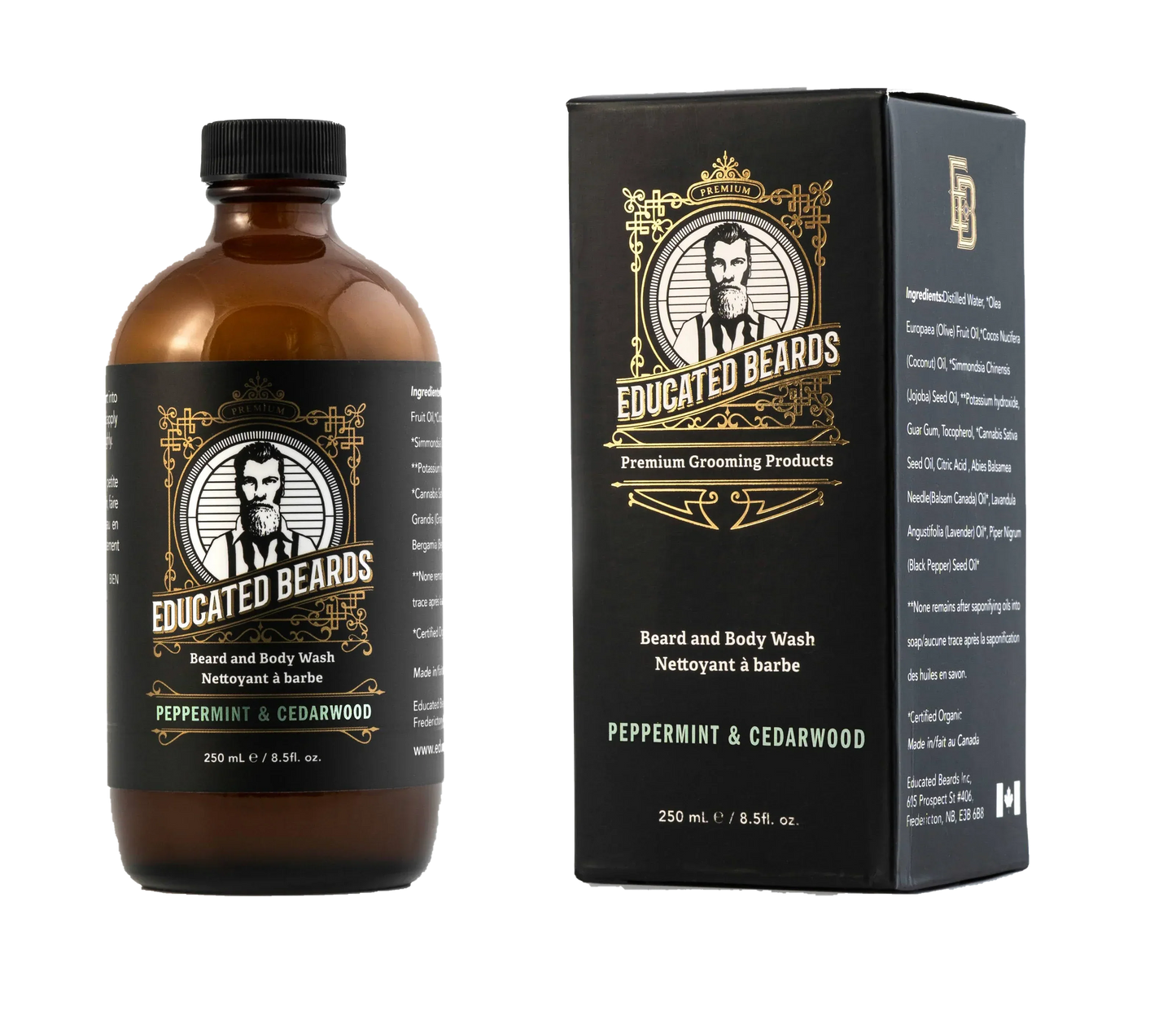 Nettoyant Pour Barbe Menthe Poivrée de Educated Beards 250 ml / 8,5 fl.oz