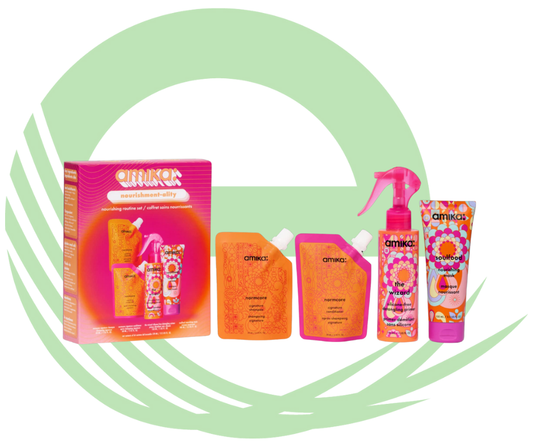 Amika coiffret soin nourissant , shampooing et revitalisant signature , masque soulfood et demelant the wizard
