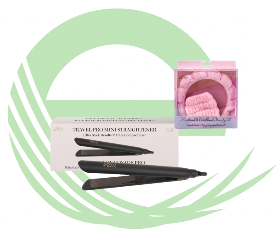 Mini Fer Plat de Voyage Pro- Aria + Ensemble Bandeau et Bracelet en Cadeau