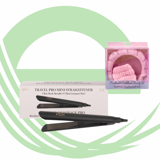 Mini Fer Plat de Voyage Pro- Aria + Ensemble Bandeau et Bracelet en Cadeau