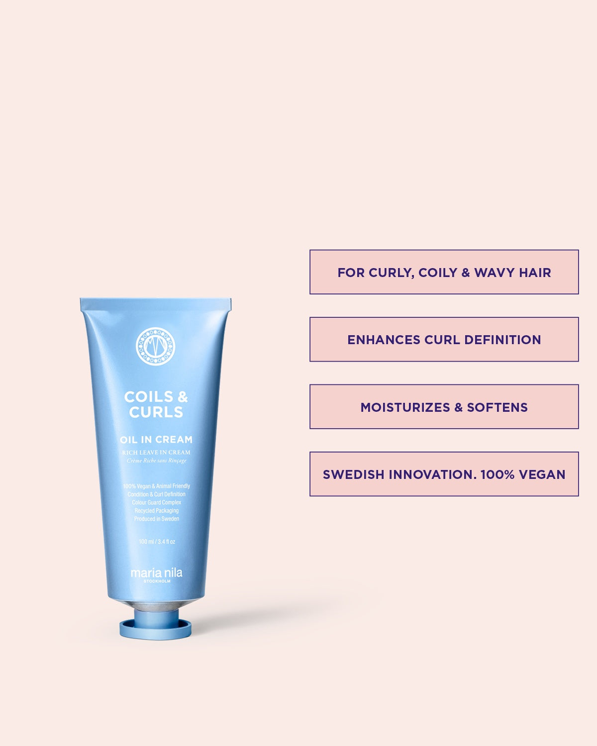 Crème Riche Coils and Curls de Maria Nila 100ml sans rinçage